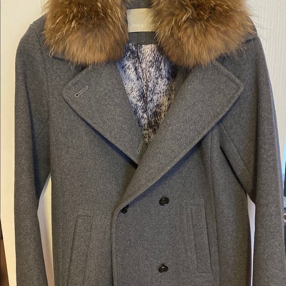 NEW Soia & Kyo Wool Fox Fur Coat - Picture 3 of 9